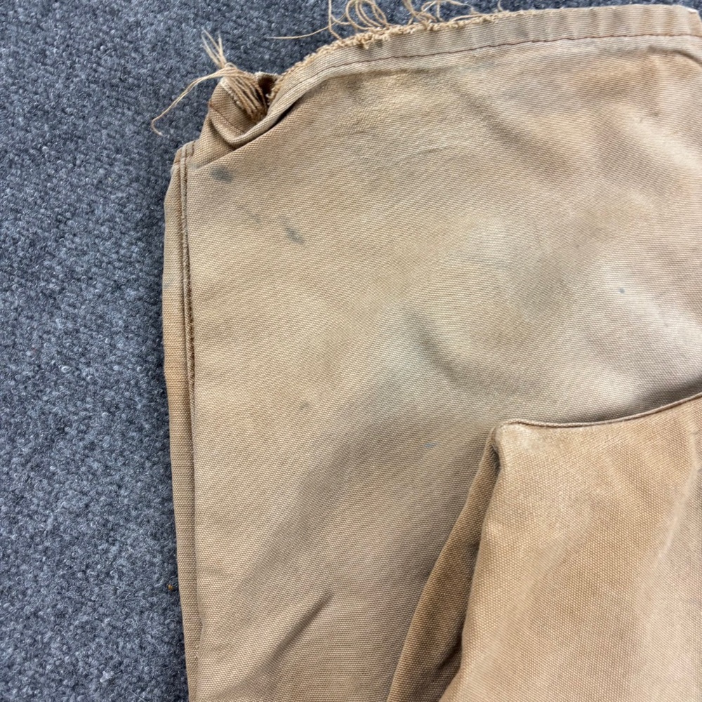 CARHARTT Men’s WORN Used Dungarees Tan Cargo Pants Size: 36 - Picture 5 of 8